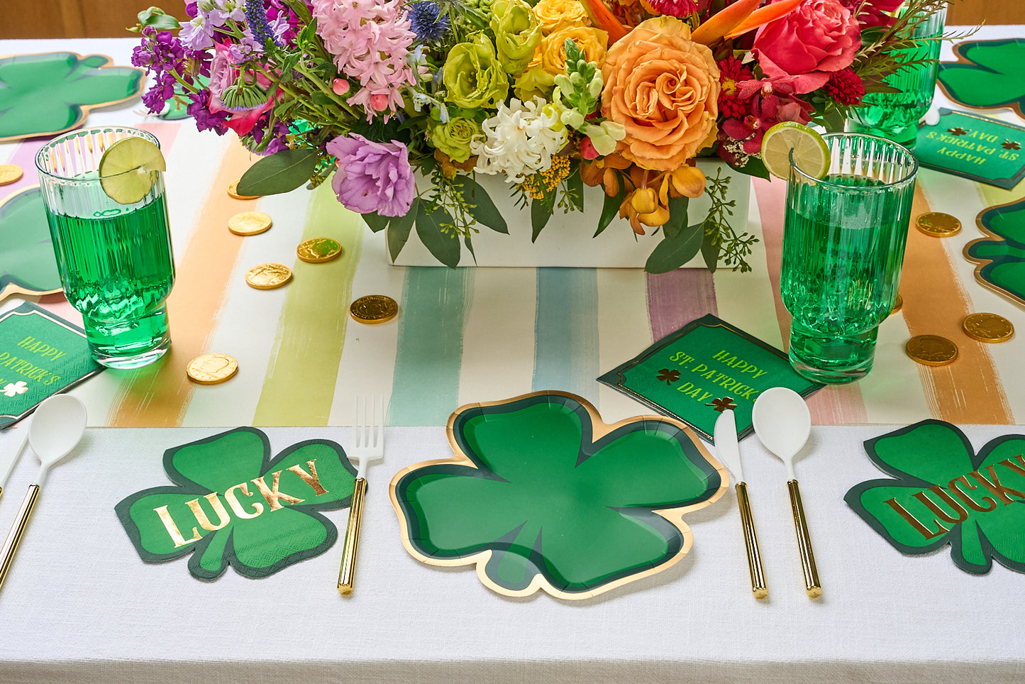 Shenanigans Die-Cut Shamrocks Small Plates (8 Count)