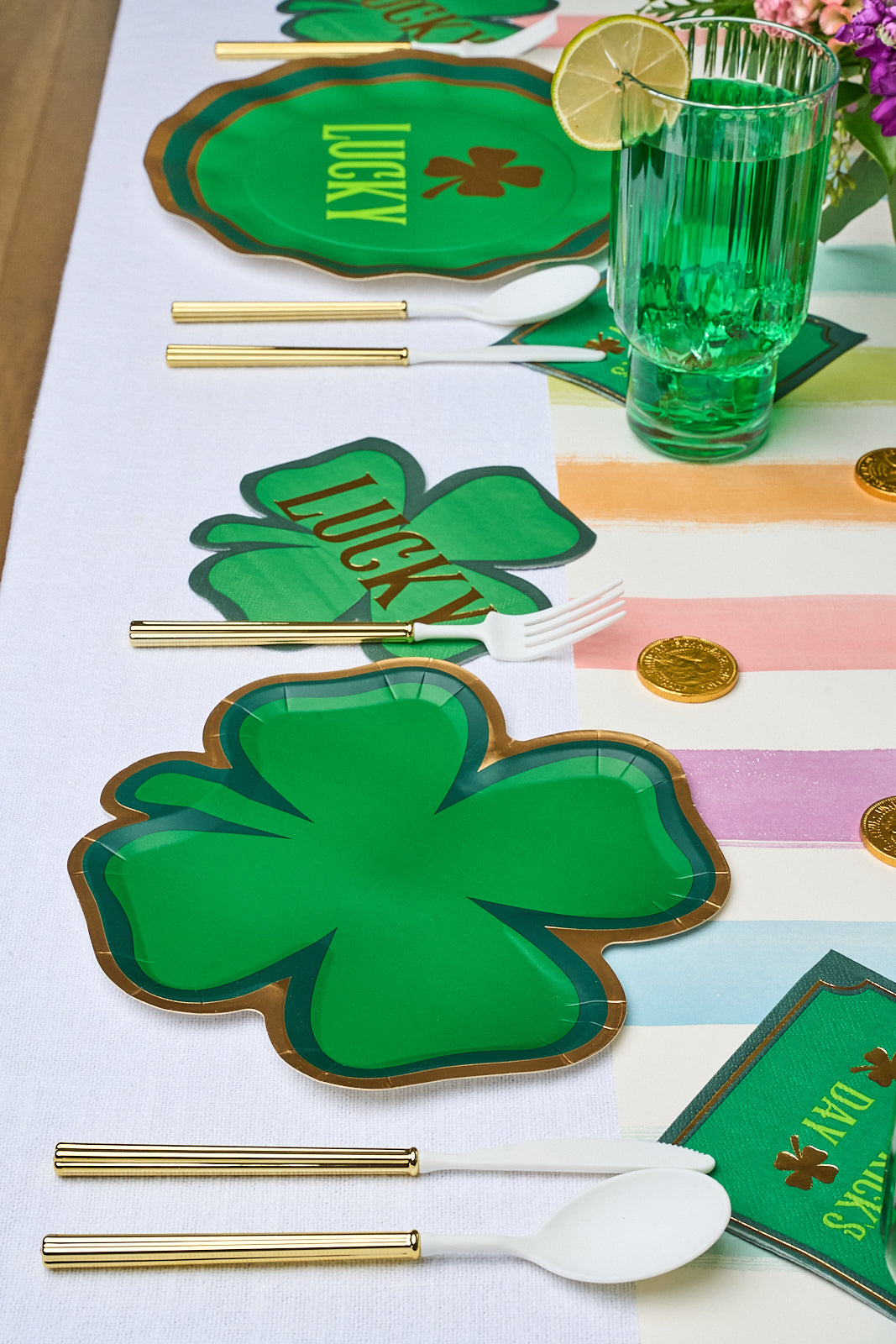 Shenanigans Die-Cut Shamrocks Small Plates (8 Count)
