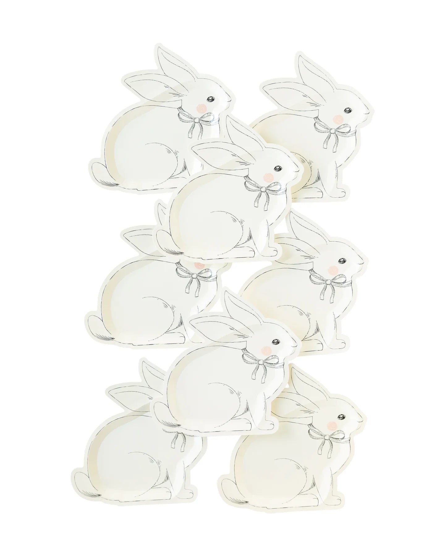 Easter Bunny Shaped Plates (8 Count)