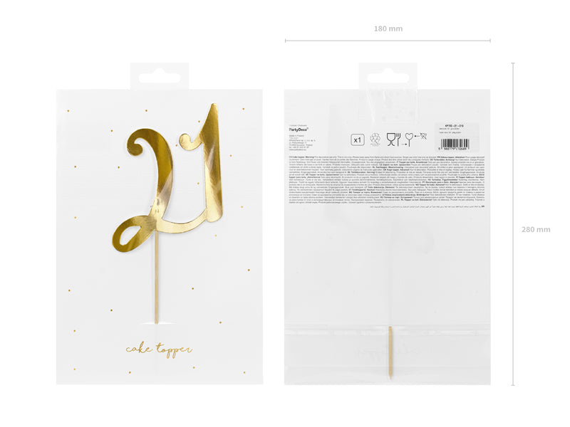 Gold "21" Cake Topper
