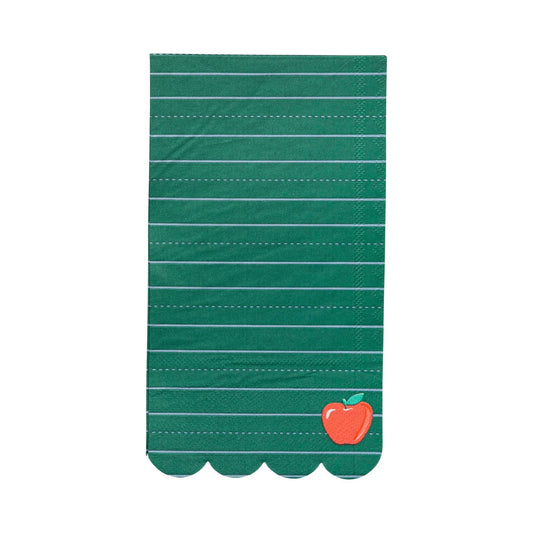 Green Ruled Apple Dinner Napkin (24 Count)
