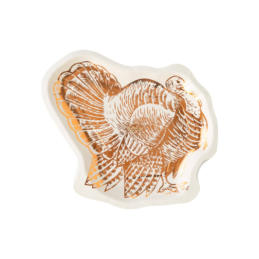 Copper Foil Turkey Plate (8 Count)