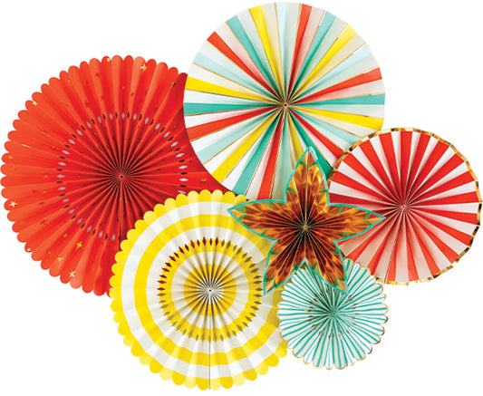 Carnival Party Fan Set (6 Count)
