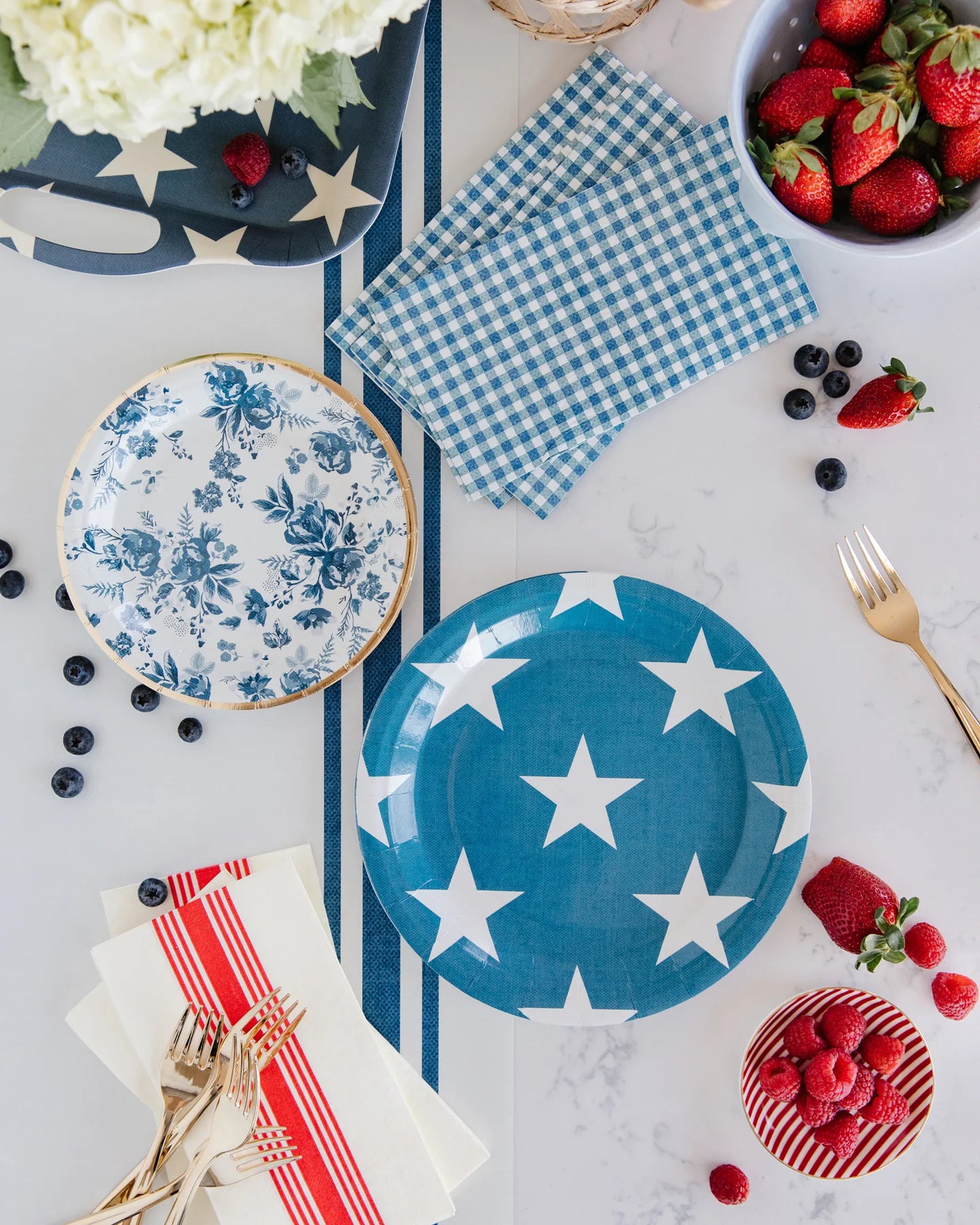 Hamptons Navy Star Large Plates (8 Count)