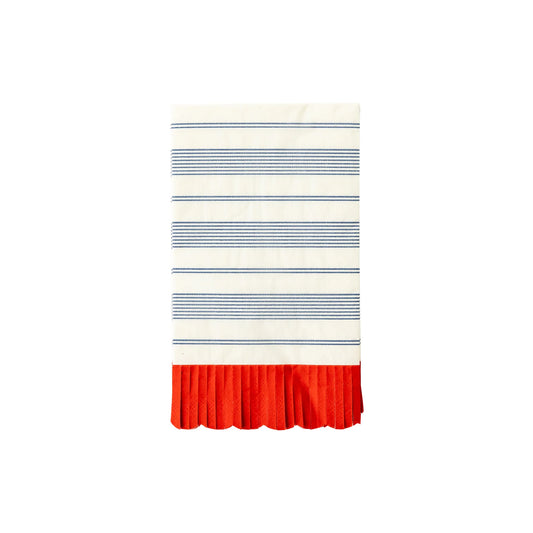 Hamptons Striped Scallop Dinner Napkins (24 Count)