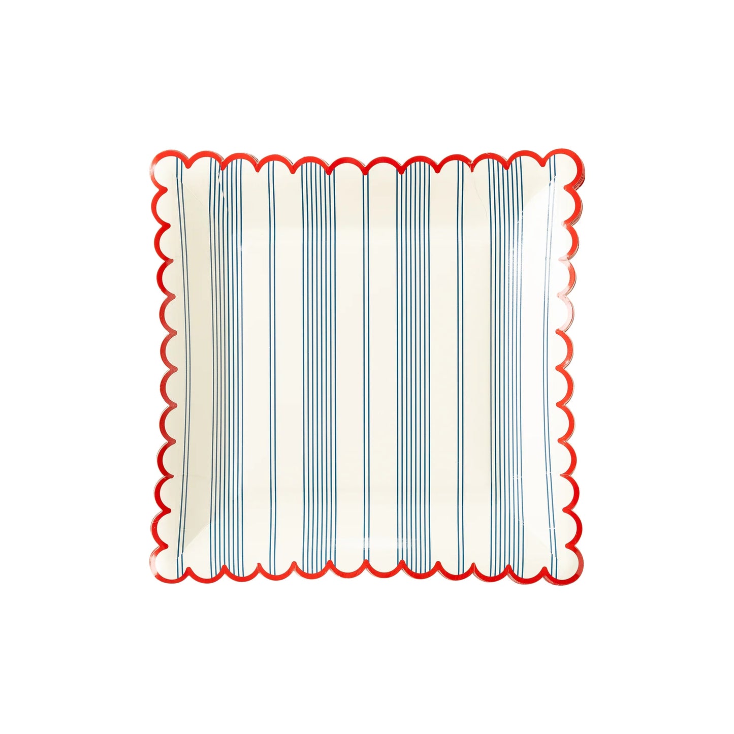 Hamptons Striped Scallop Plates (8 Count)