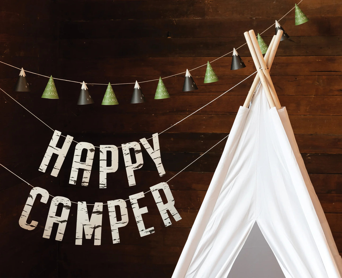 Adventure Awaits Happy Camper Banner (1 Count)