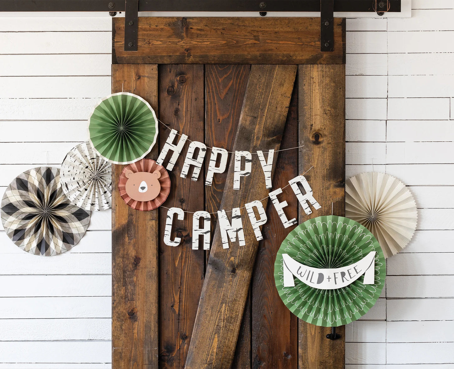 Adventure Awaits Happy Camper Banner (1 Count)