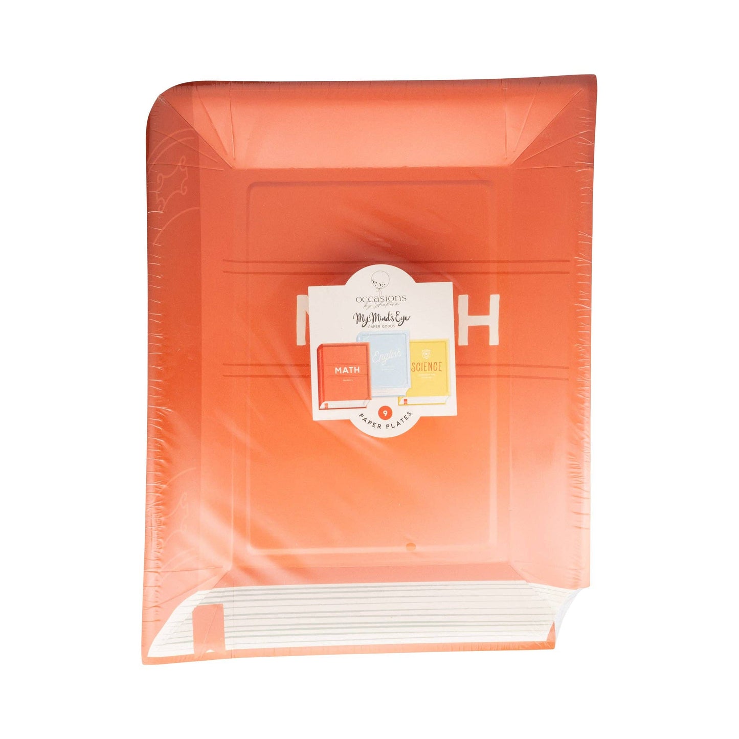 Occasions Text Books Shaped Plate Set (9 Count)