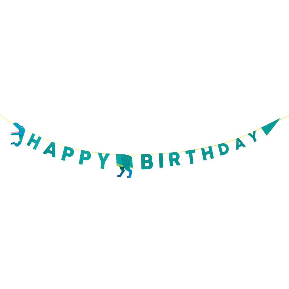 Party Dinosaur Happy Birthday Banner