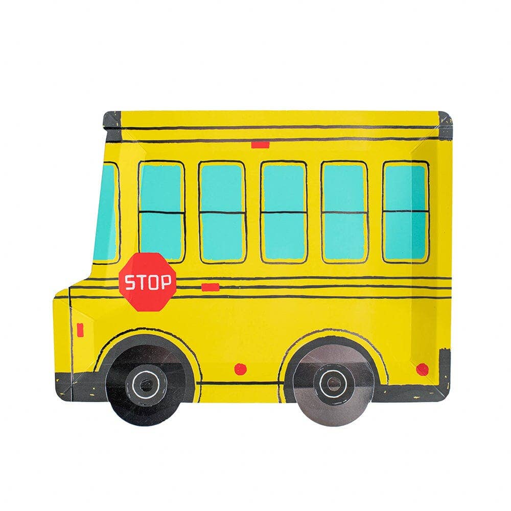 School Days Large School Bus Plates (8 Count)