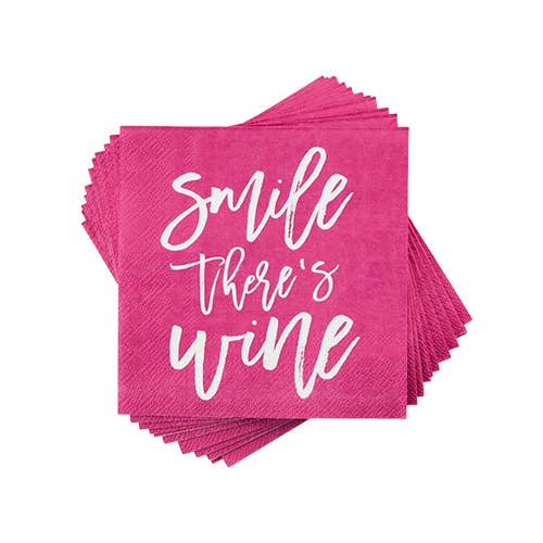 Smile There's Wine Cocktail Napkins (20 pk)