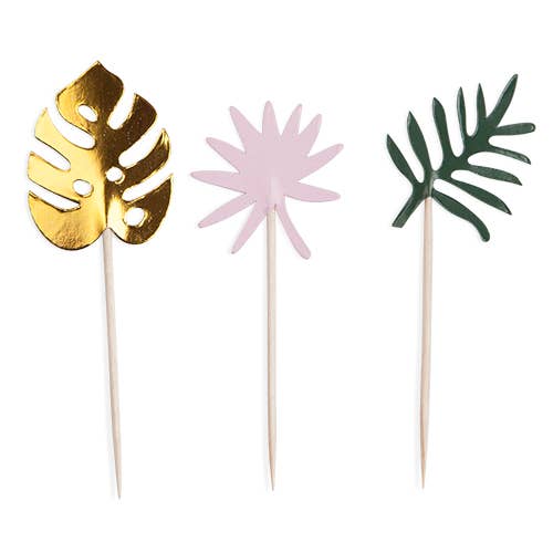 Assorted Monstera Tropical Leaf Toppers (12 pk)