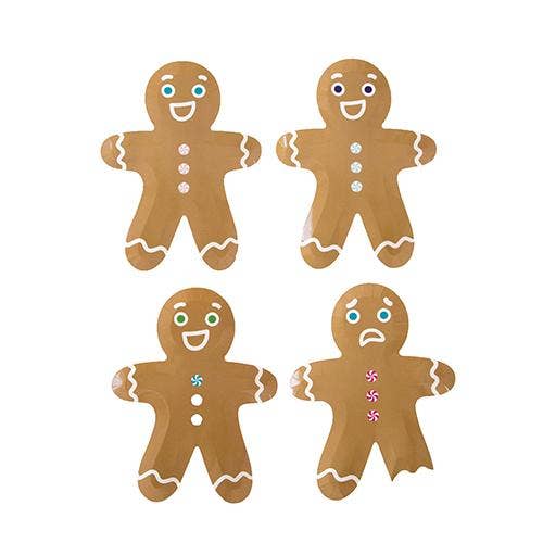 Gingerbread Figures Small Plate Set (8 Pk)