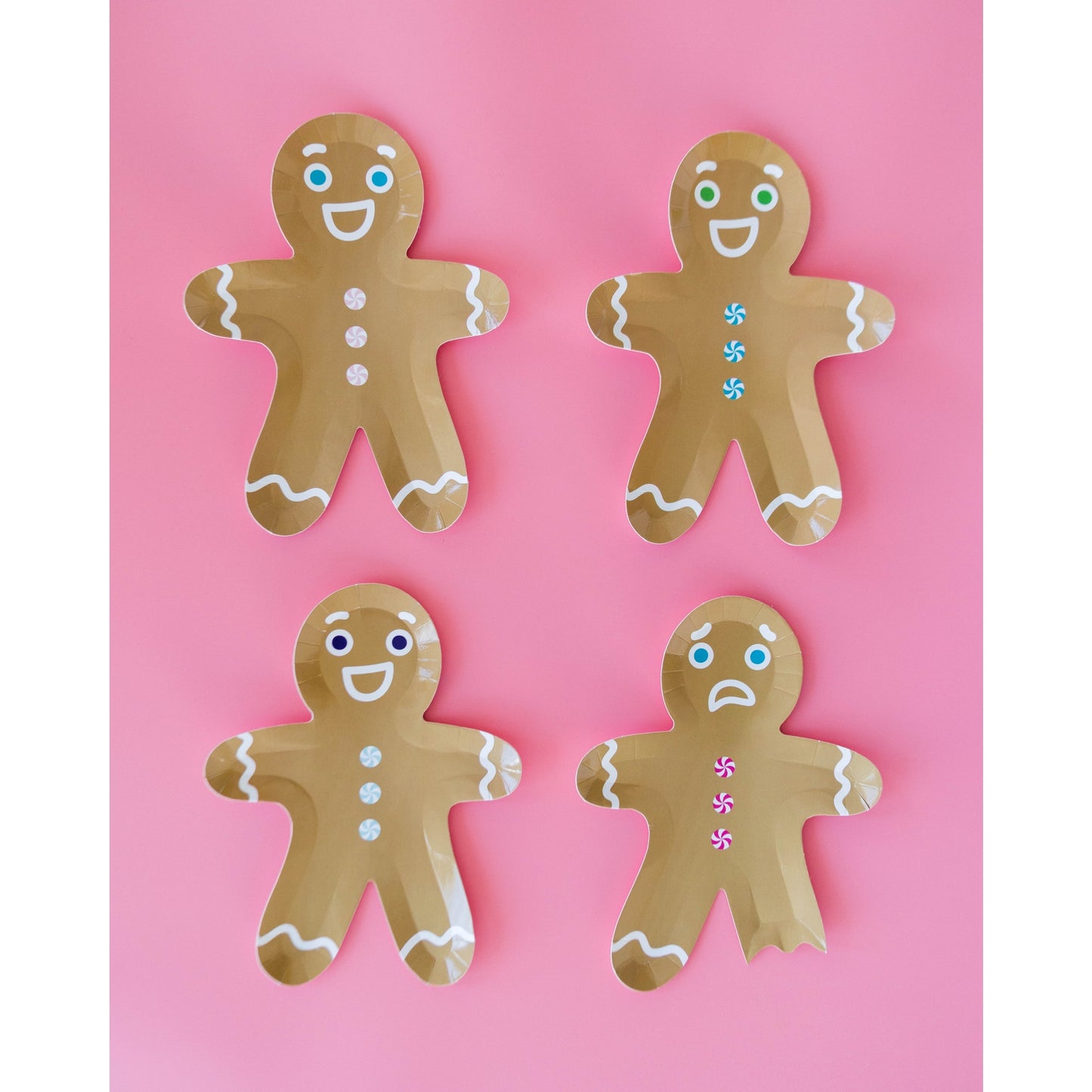 Gingerbread Figures Small Plate Set (8 Pk)