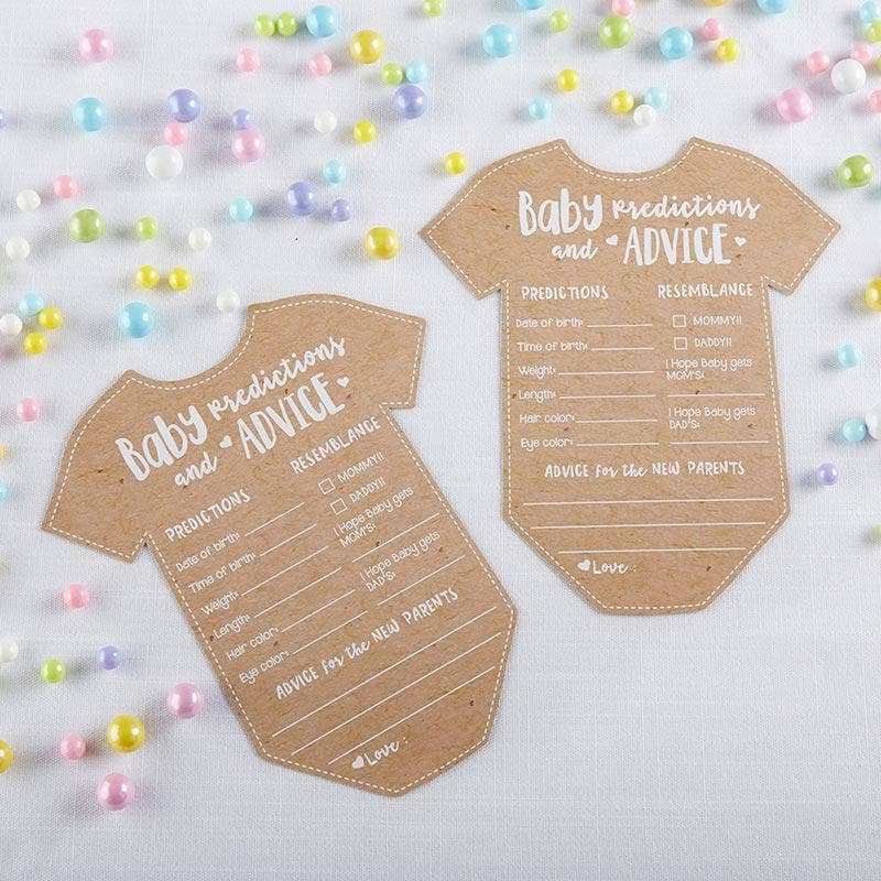 Baby Prediction Advice Cards - Onesie Shape (50 pk)