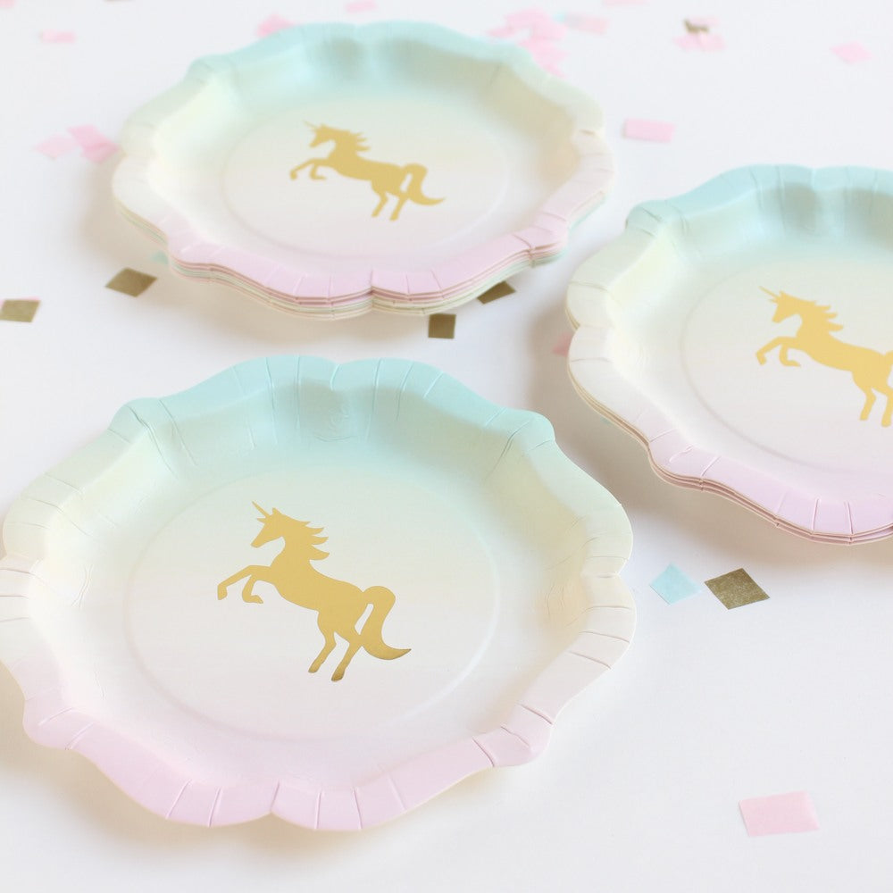 Unicorn Pastel Paper Plates (12 Pk)
