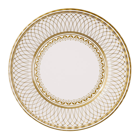 Vintage Porcelain Large Gold Party Plates (8 pk)