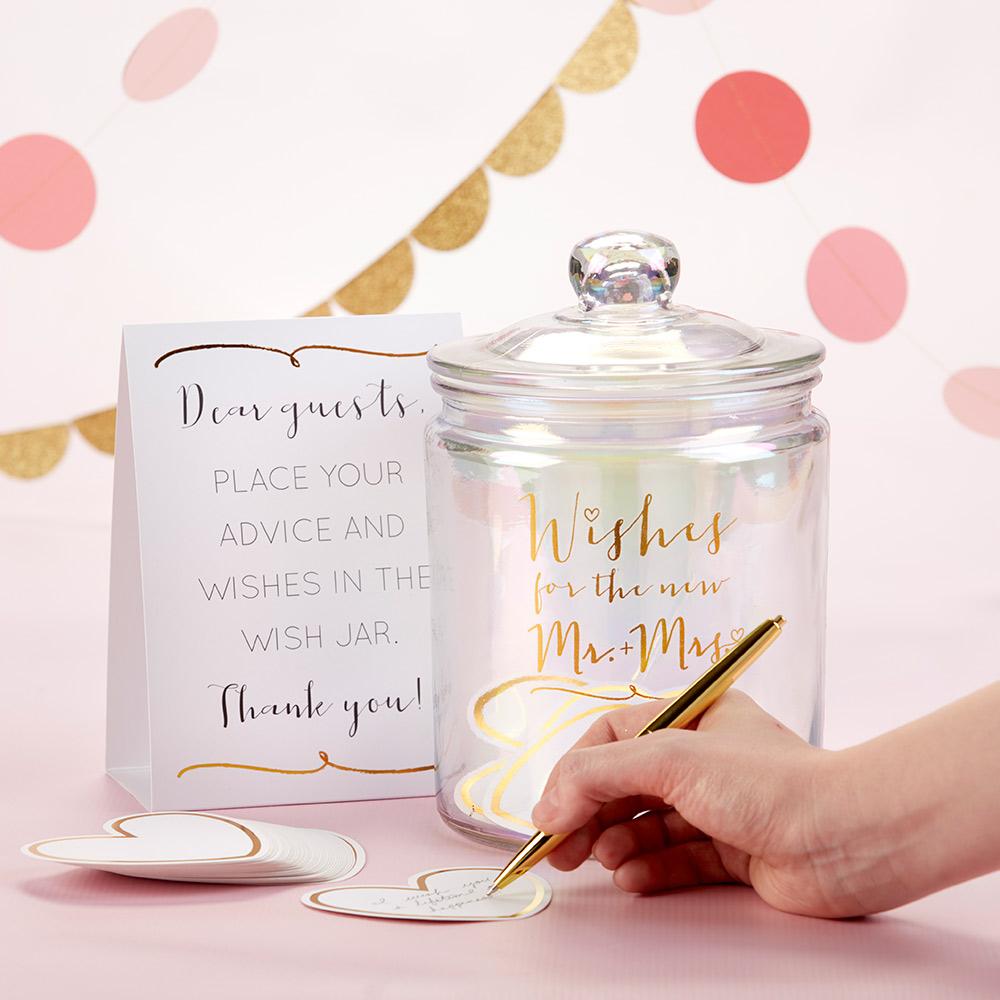 Wedding Wish Jar with Heart Shaped Cards (100 pk)