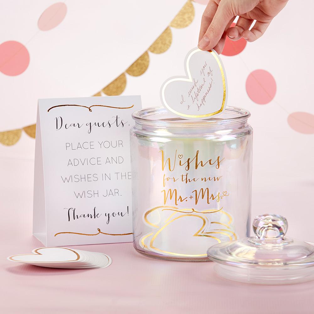 Wedding Wish Jar with Heart Shaped Cards (100 pk)
