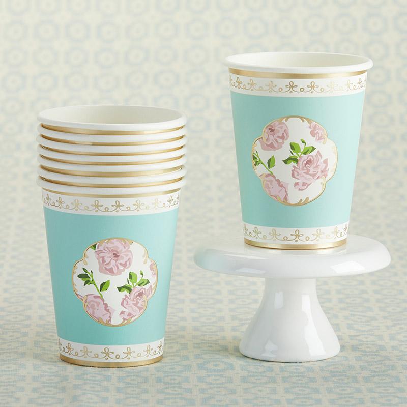 Tea Time Whimsy Paper Cups in Blue (8 pk)