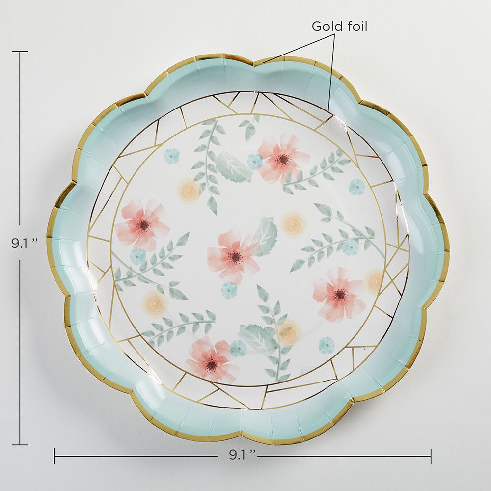 Geometric Floral Large Plates (8 pk)