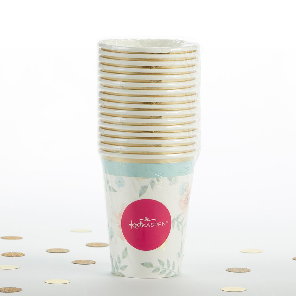 Geometric Floral Paper Cups (16 pk)