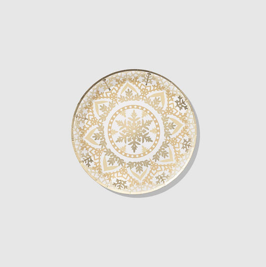 Golden Snowflake Small Plates (10 pk)