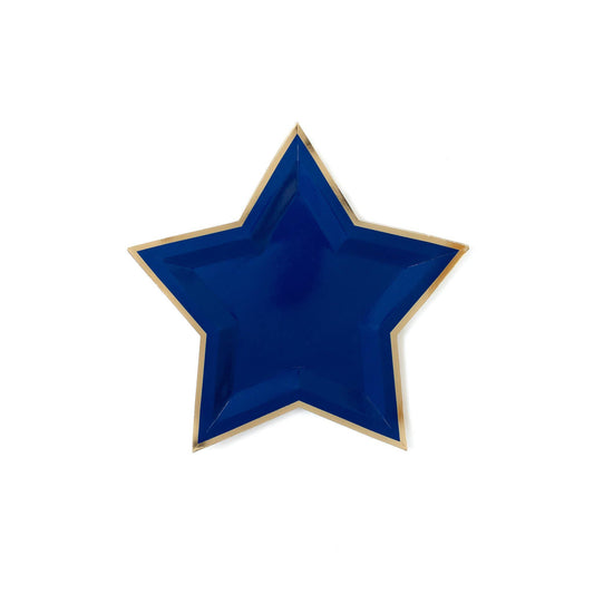 Blue Star Shaped Plates (8 Count)