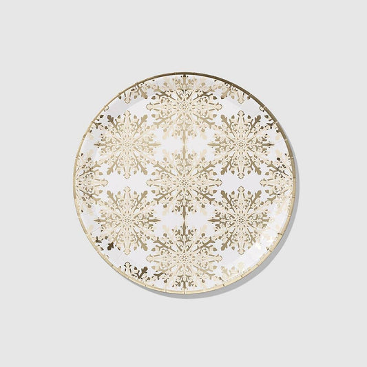 Golden Snowflake Large Plates (10 pk)