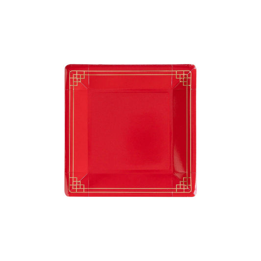 Lunar New Year Square Border Plate (12 Count)