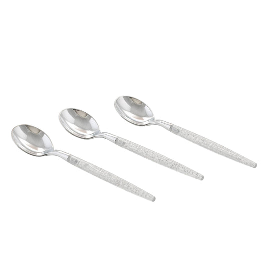 Silver Glitter Mini Spoons (20 pk)
