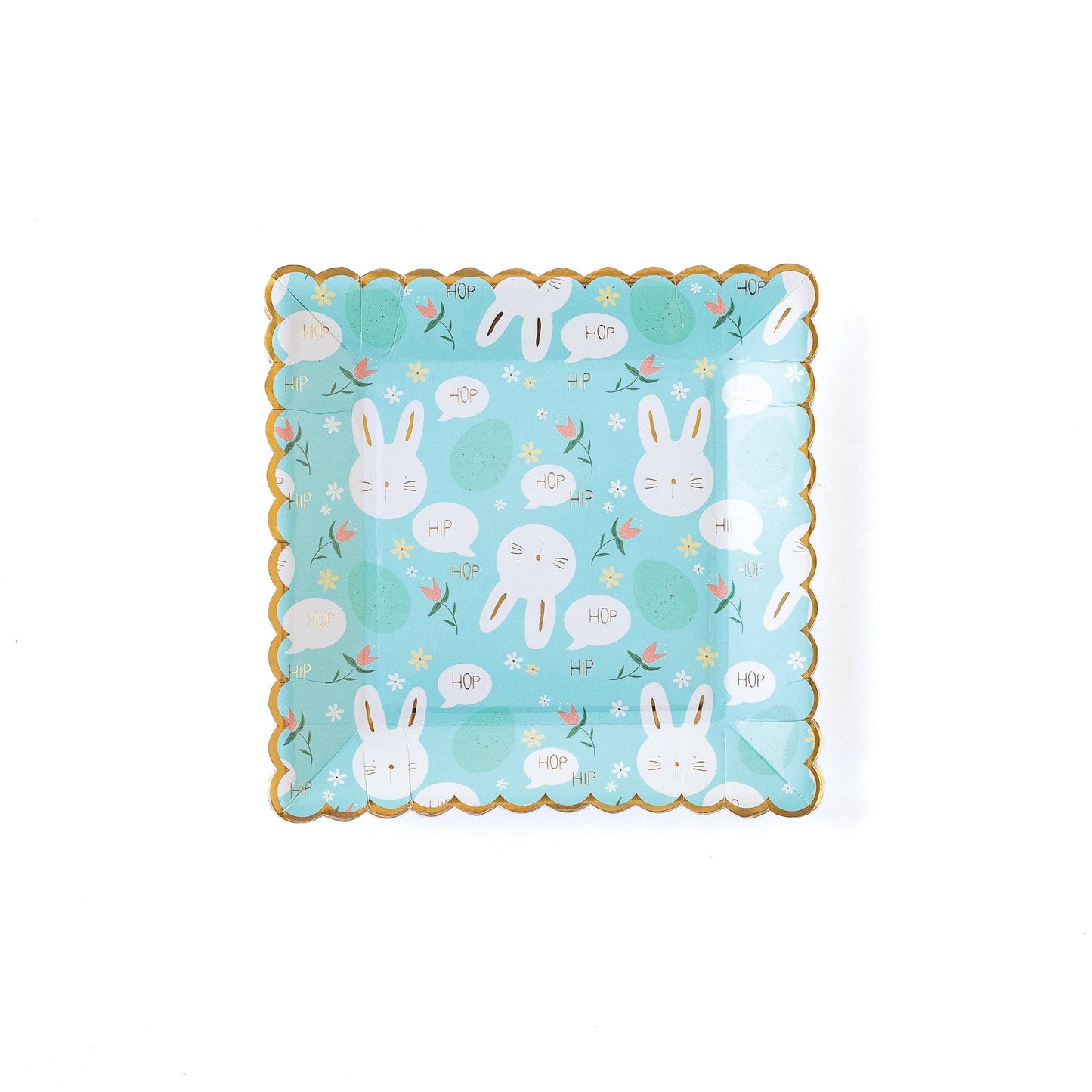 Scattered Bunny Scalloped Paper Plates (8 Pk)
