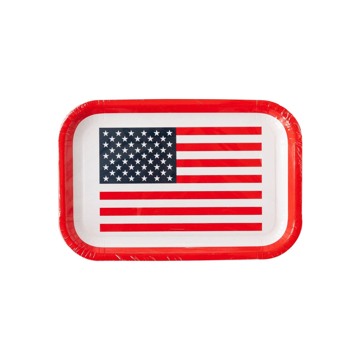 American Flag Rectangle Plates (8 Count)