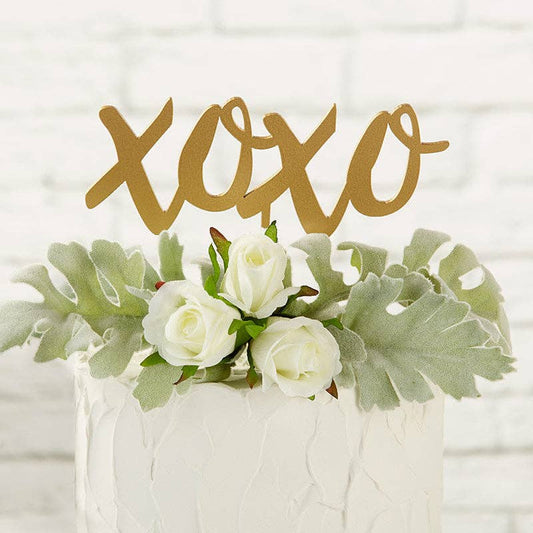 Gold XOXO Cake Topper (1 Count)