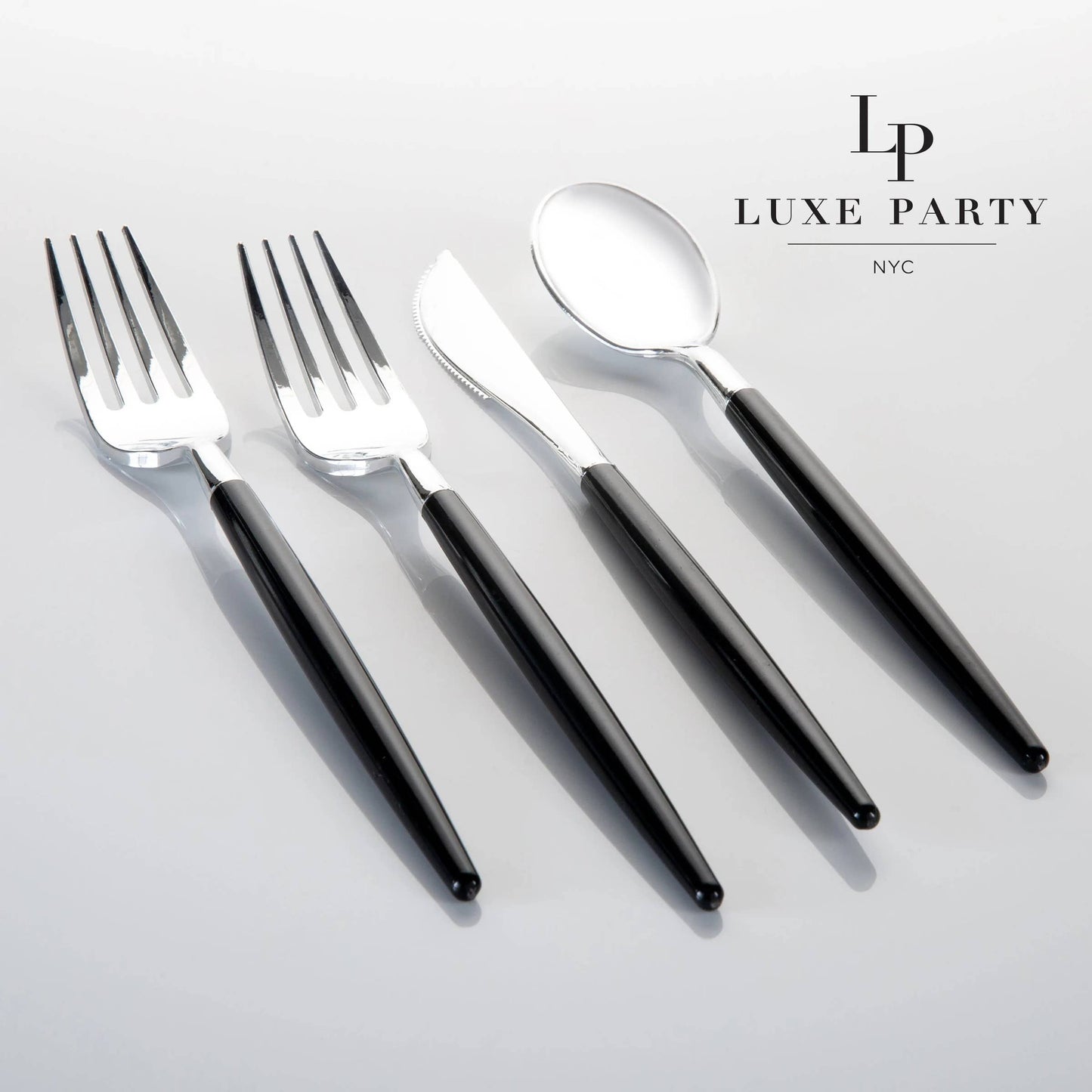 Black and Silver Cutlery Set (Set for 8)
