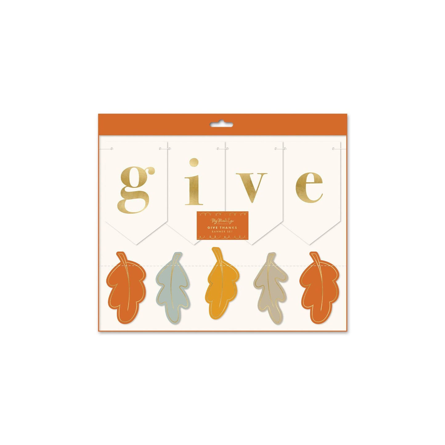 Give Thanks Autumn Leaves Banner Set (Set of 2)