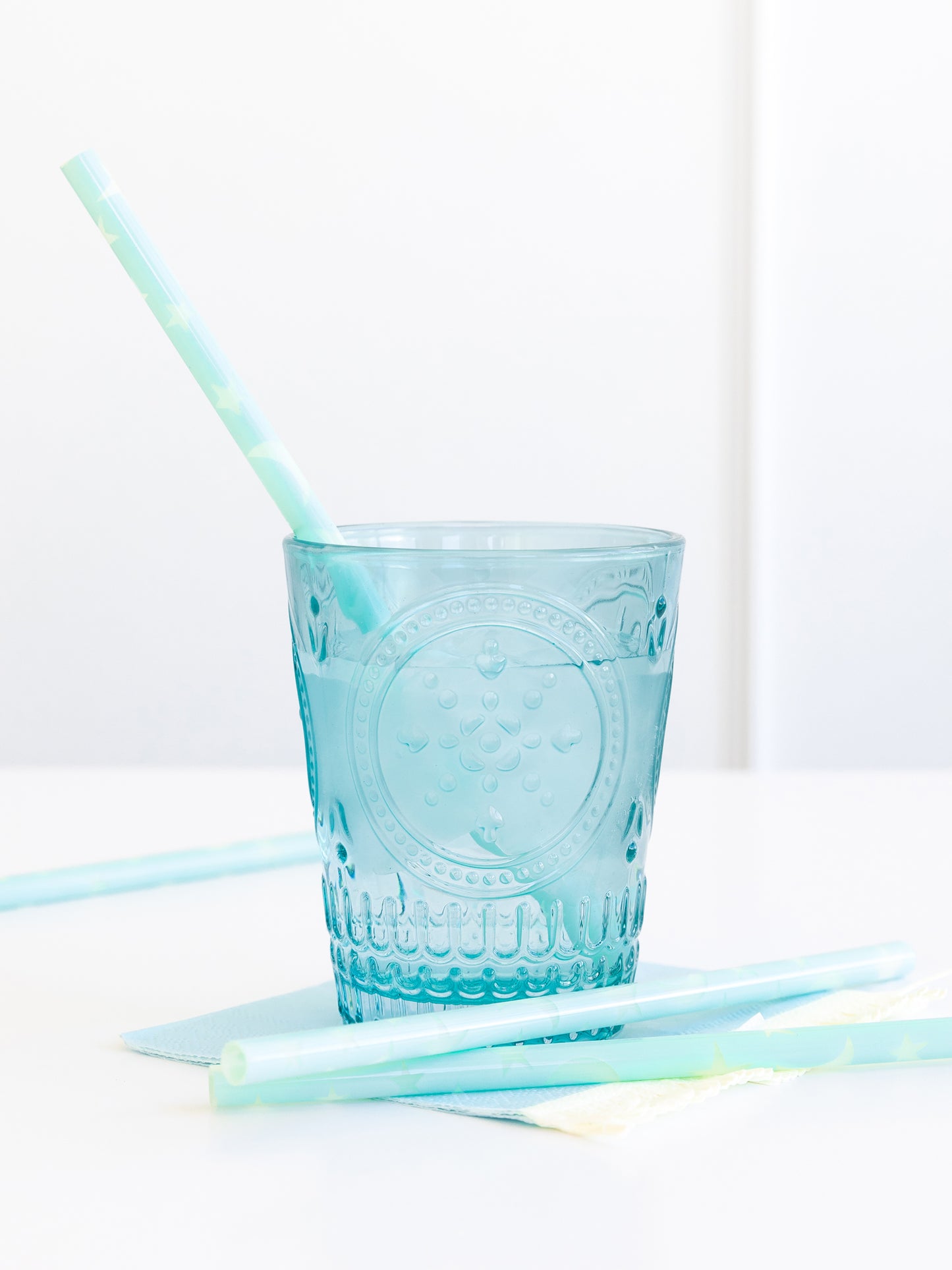 Oh Baby Reusable Straws in Blue (12 pk)