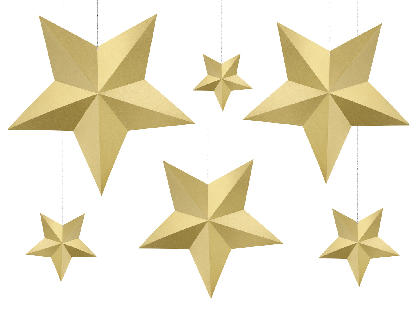 Gold Star Hanging Decorations (6 pk)
