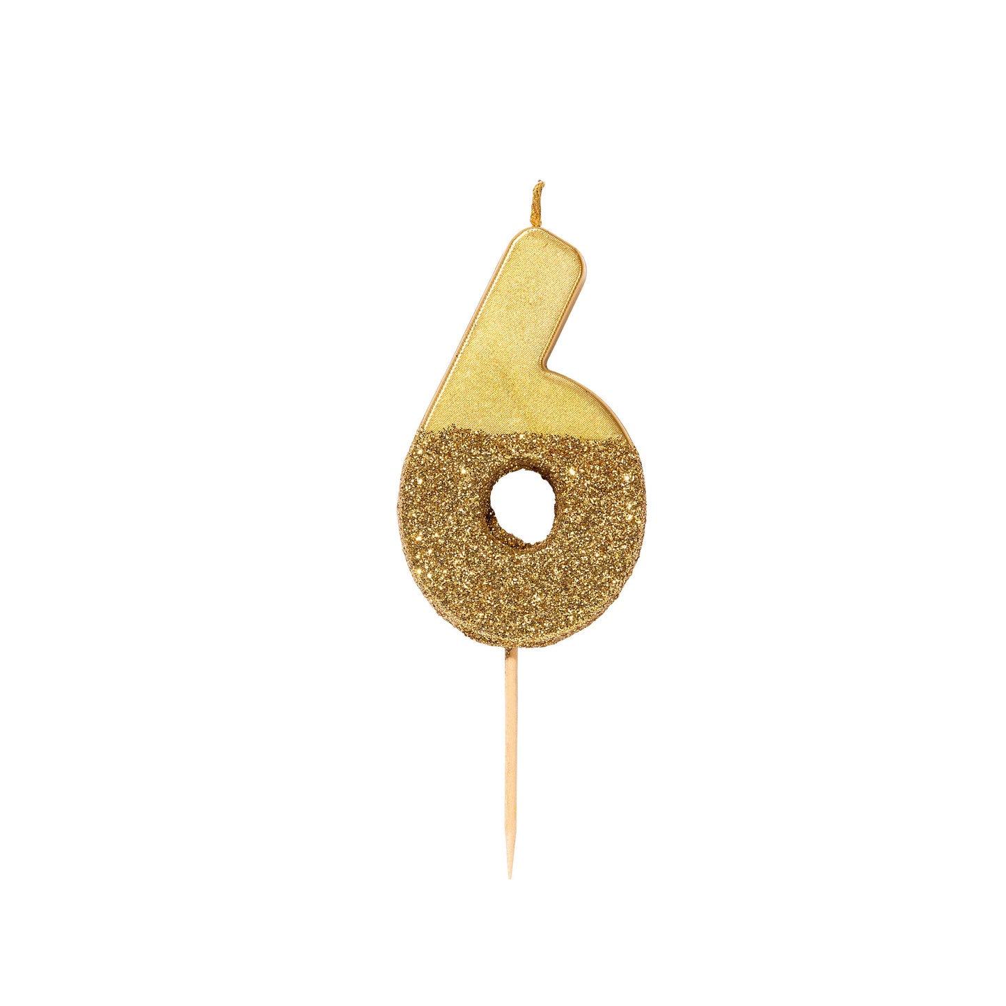 Gold Glitter Dipped Number Candles