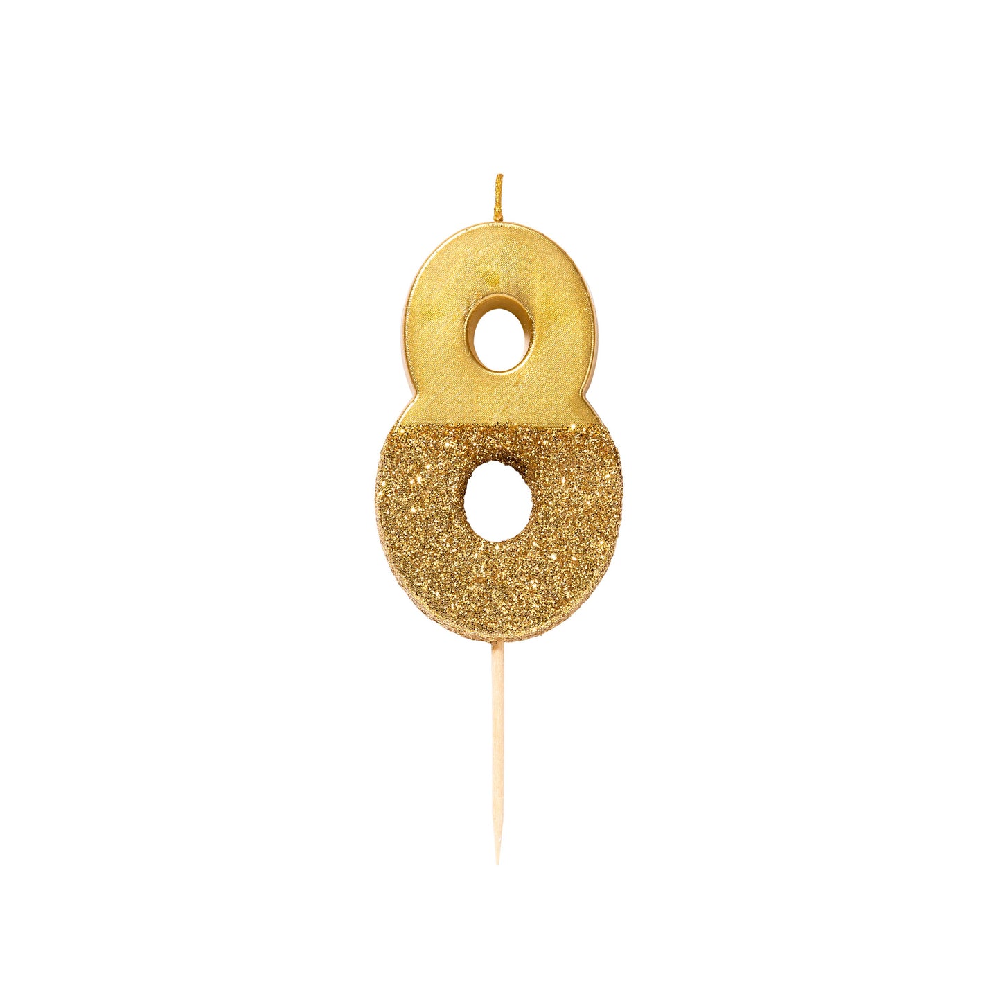 Gold Glitter Dipped Number Candles