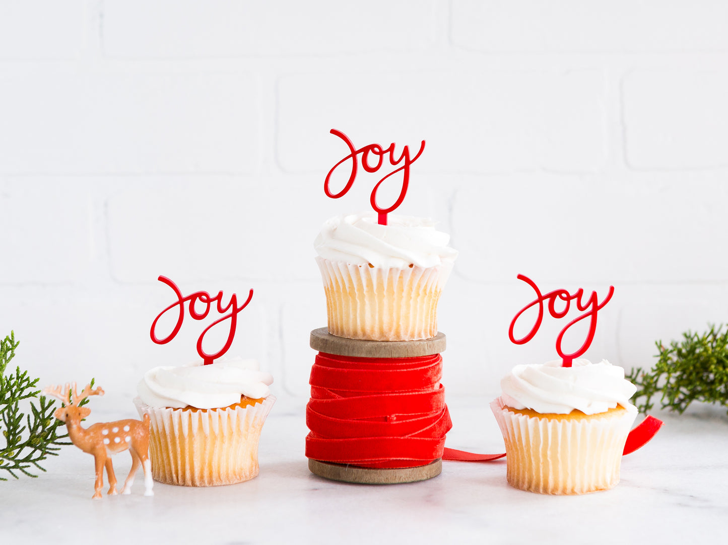 Holiday Joy Cupcake Topper (8 pk)