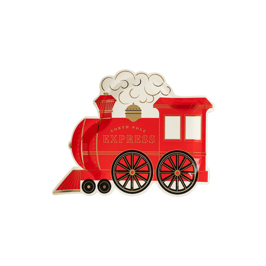 North Pole Express Train Shaped Plate (8 Count)