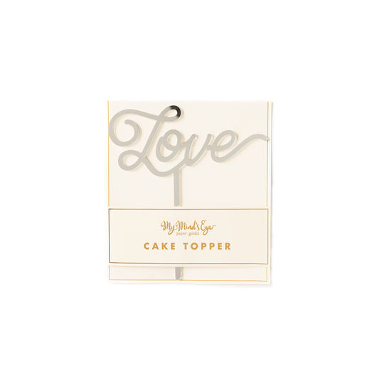 Silver Love Cake Topper