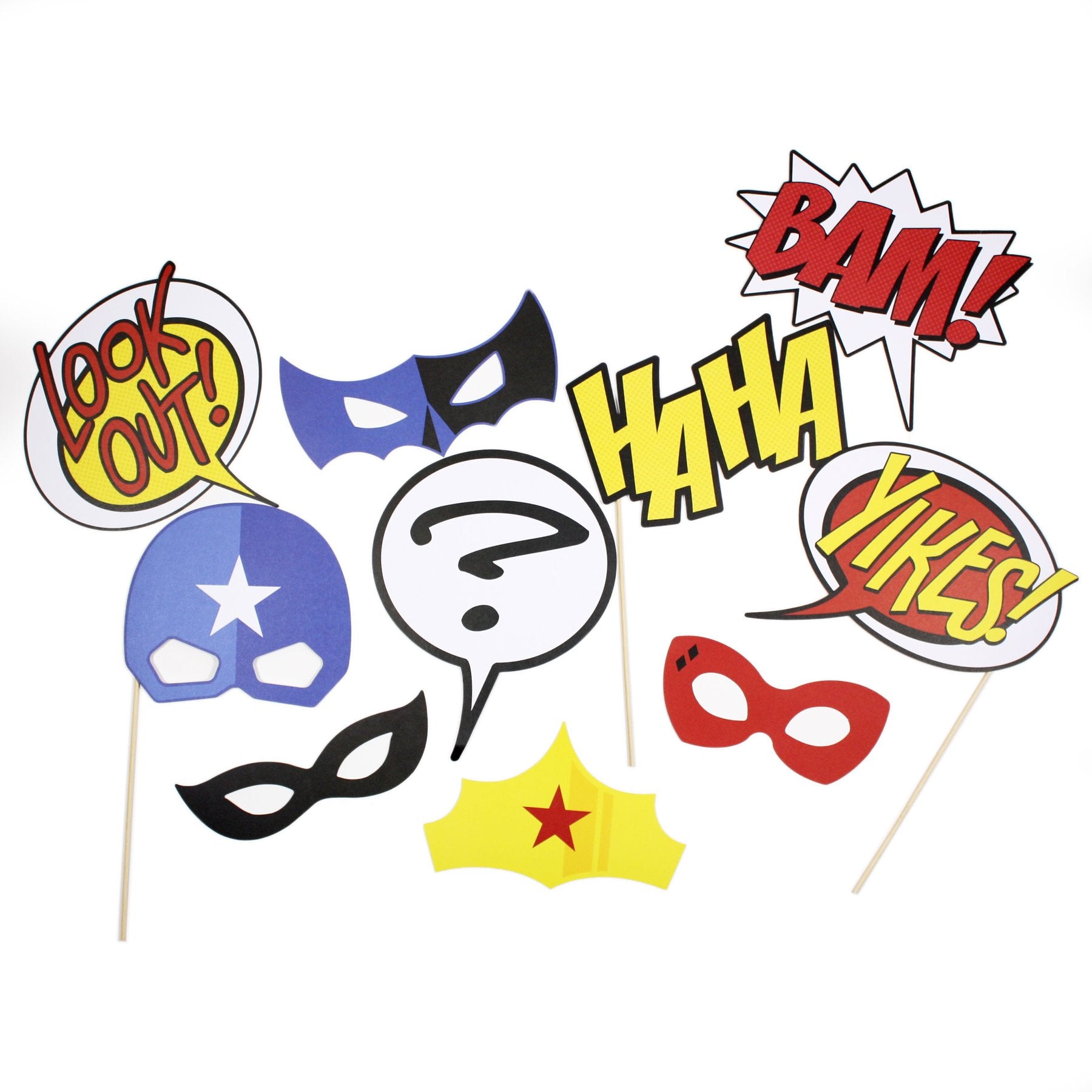 Comic Pop Photo Props (10 pk) – Fab Fête