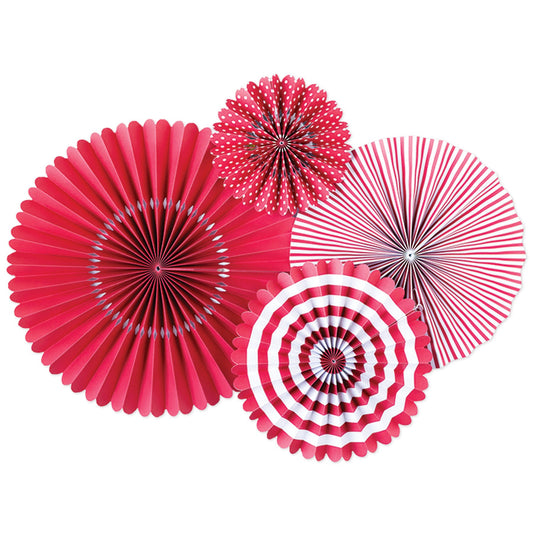 Party Fans: Red Cherry (4 pk)