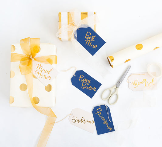 Navy and White Wedding Oversized Tag Set (12 pk)