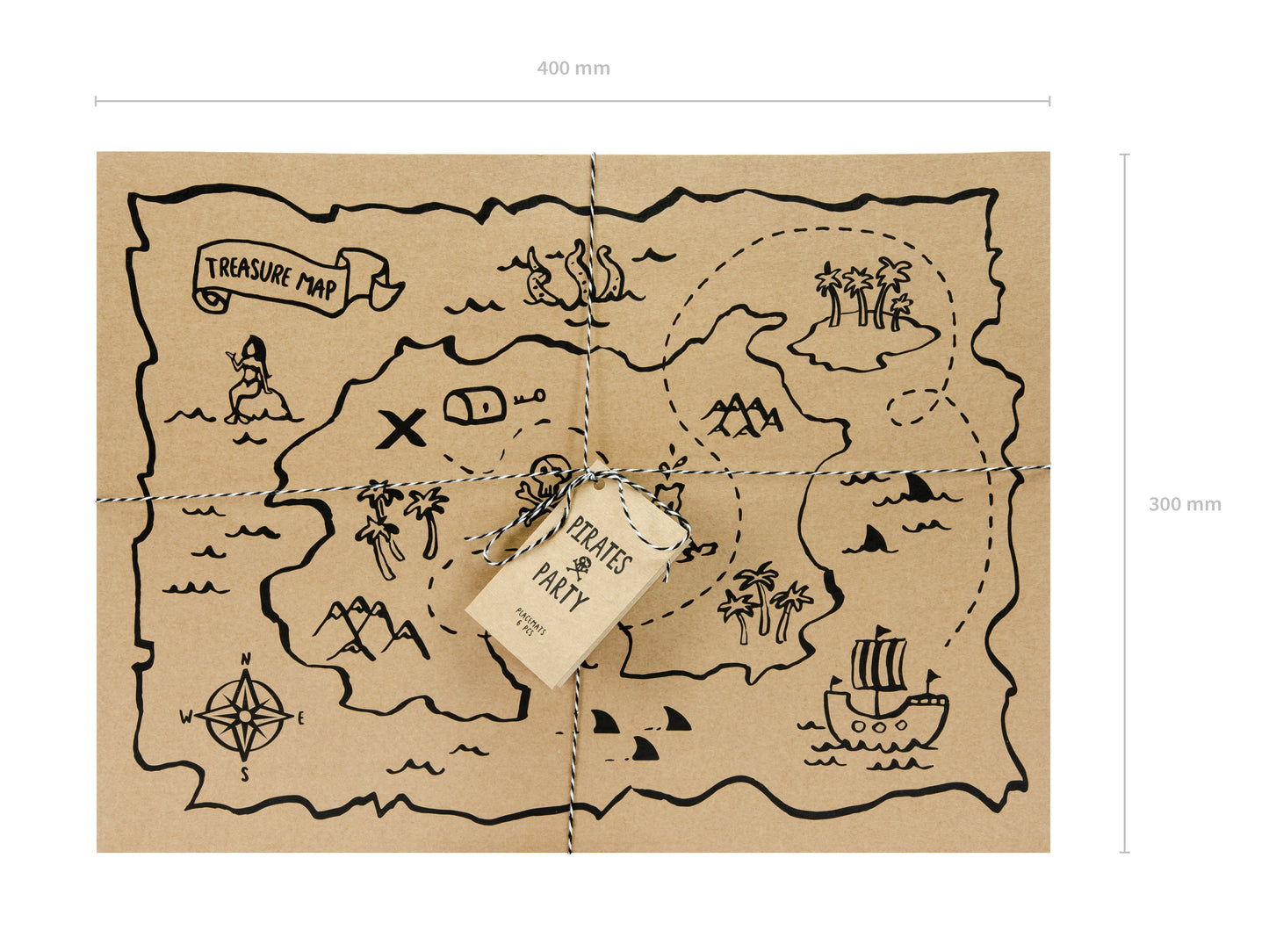 Pirate Treasure Map Placemats (6 pk)