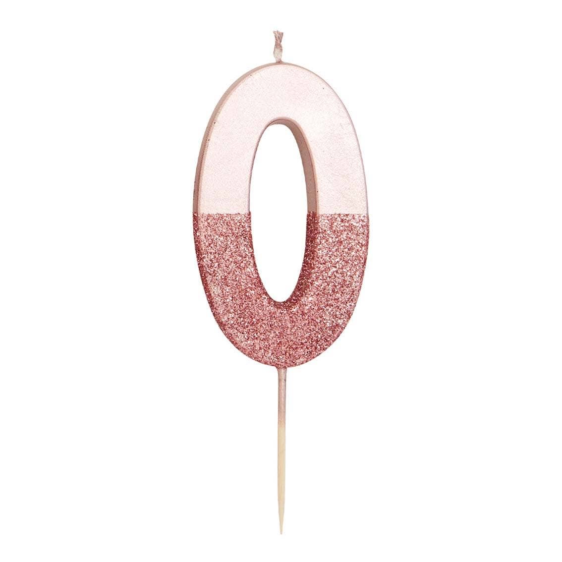Rose Gold Glitter Dipped Number Candles