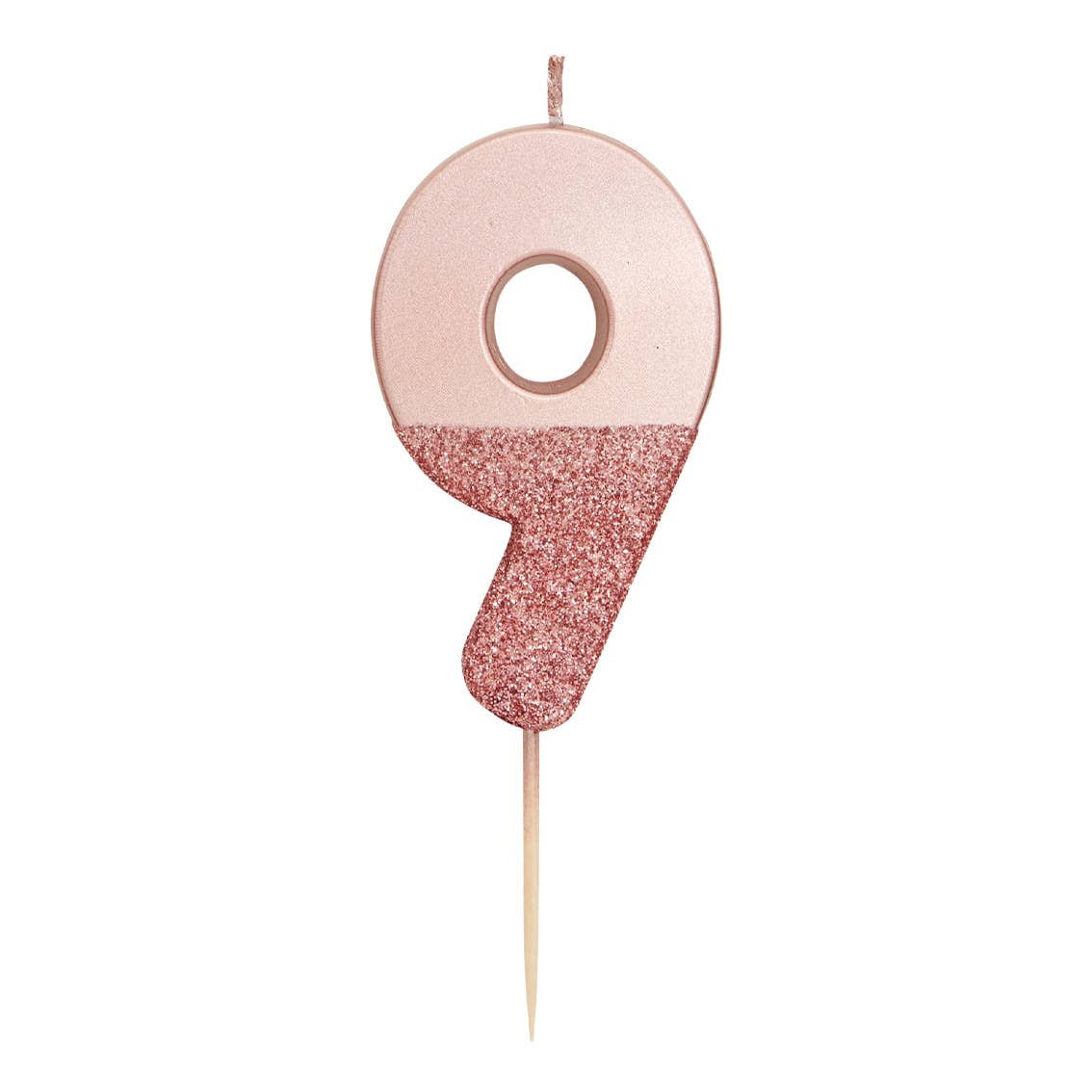Rose Gold Glitter Dipped Number Candles